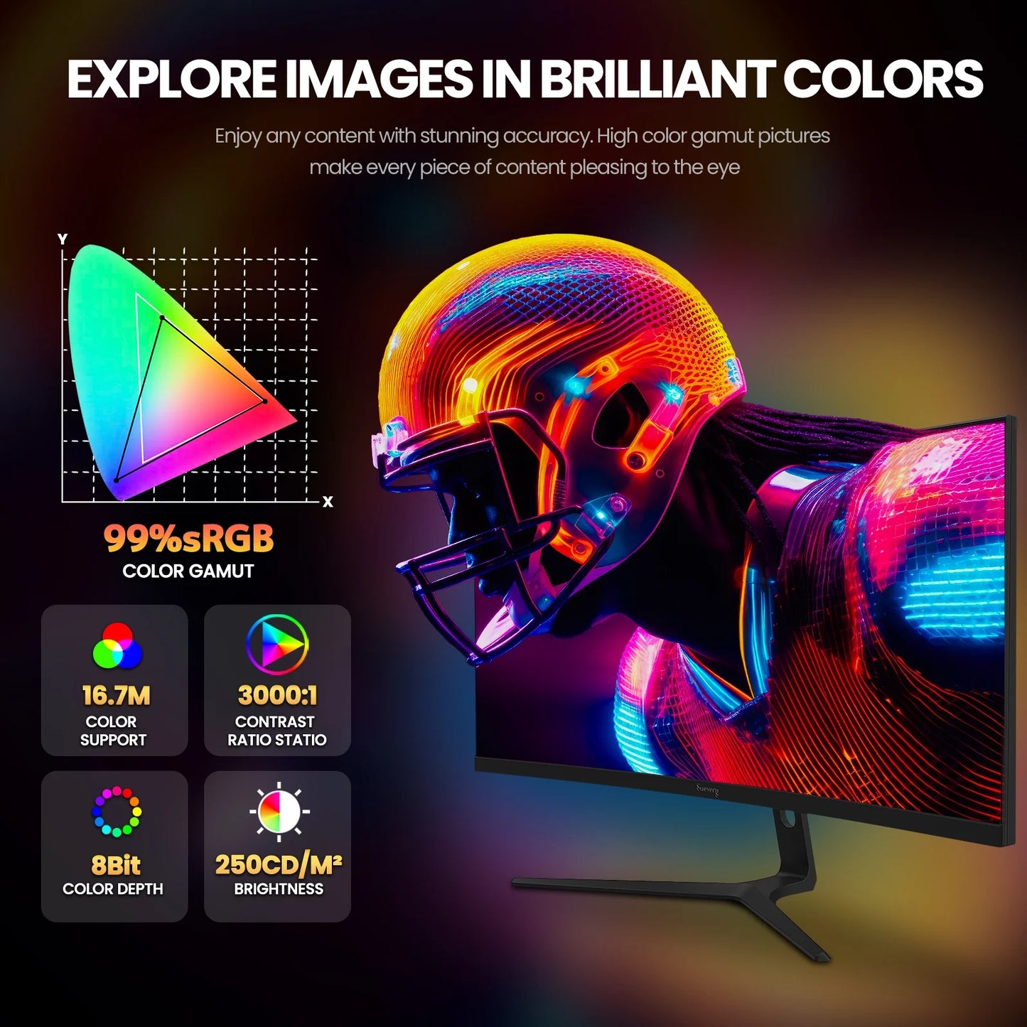 30" Ultrawide Curved Gaming Monitor 200Hz WFHD 2560 *1080P 1500R HDMI/DP Black