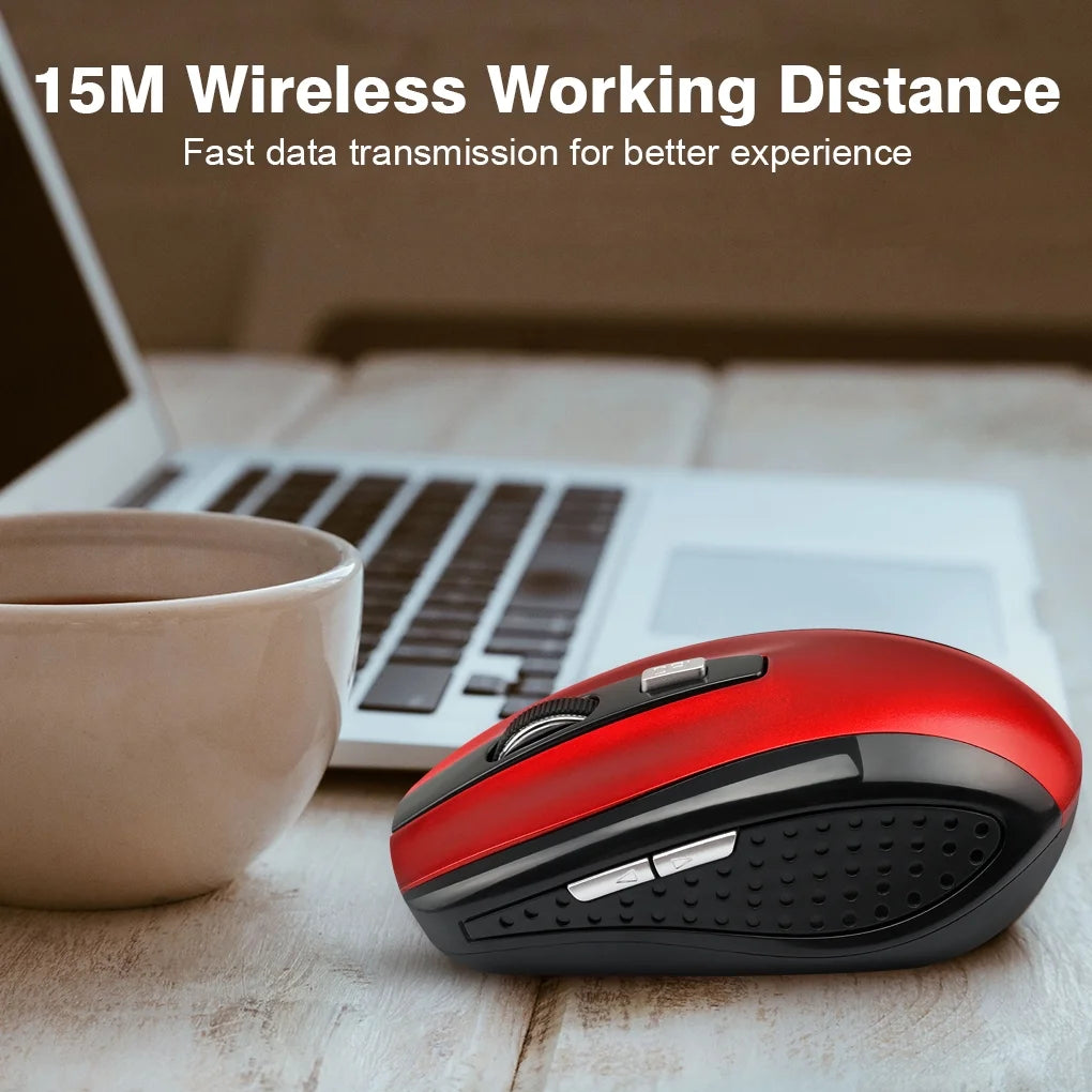 Wireless Gaming Mouse Adjustable DPI 2.4G 6 Buttons Optical Mouse for Laptop Notebook PC
