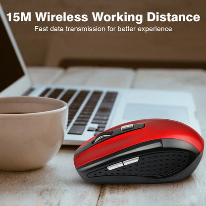 Wireless Gaming Mouse Adjustable DPI 2.4G 6 Buttons Optical Mouse for Laptop Notebook PC