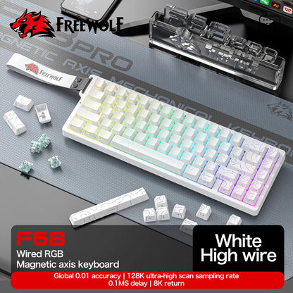 F68PRO 8K RGB Mechanical Keyboard ,Magnetic Switch,0.01Mm RT Accuracy,128K Scan Rate,Customs Gaming Keyboards