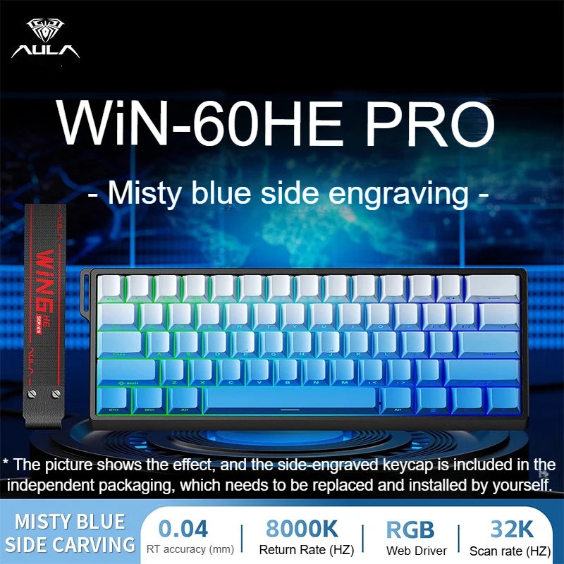 New Aula Win 60/68He Magnetic Switch 8K Keyboard Rapid Trigger Wired Custom Rgb Hot Swap Rt Esports Gamer Mechanical Keyboard