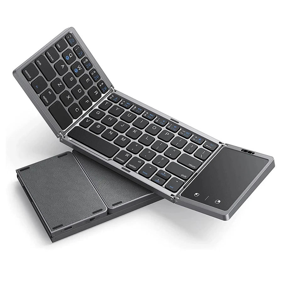 NEW Foldable Wireless Bluetooth Keyboard with Touchpad Rechargeable Portable Keyboards for Smartphone Android IOS Mac Windows
