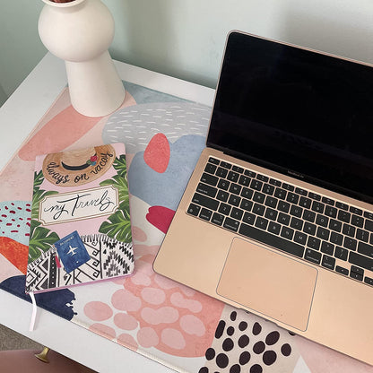 Desk Mat, Extended Gaming Mouse Pad Large 35.4" X 15.7" XXL Laptop Mousepad with Stitched Edges Non Slip Base, Water-Resistant Computer Desk Pad for Office and Home（Multi-Color）