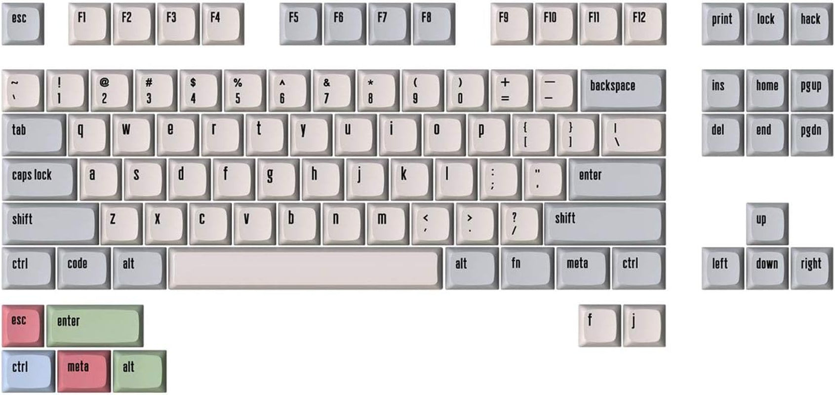 + Mito XDA Canvas Keycap Set for Tenkeyless Keyboards - Compatible with Cherry MX Switches and Clones (TKL 94-Key Kit)