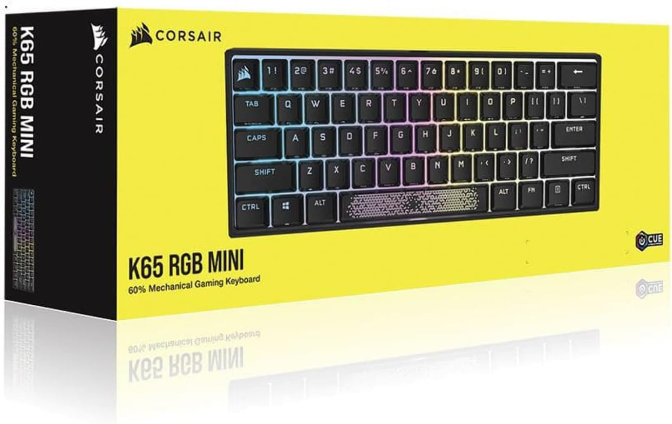 K65 RGB MINI 60% Mechanical Gaming Keyboard (Customizable Per-Key RGB Backlighting, CHERRY MX Speed Mechanical Keyswitches, Detachable USB Type-C Cable, AXON Hyper-Processing Technology) Black