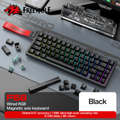 F68PRO 8K RGB Mechanical Keyboard ,Magnetic Switch,0.01Mm RT Accuracy,128K Scan Rate,Customs Gaming Keyboards