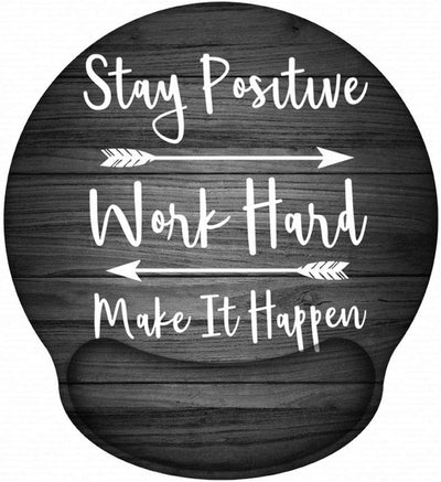 Ergonomic Mouse Pad with Gel Wrist Rest Support, Non-Slip Rubber Base Wrist Rest Pad for Home, Office Easy Typing & Pain Relief, Black Wood Grain