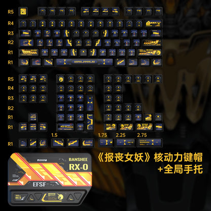 Banshee Custom Resin RGB PBT Translucent Five-Sided Heat Sublimation Keycaps Anime 141Keys OEM Mechanical Keyboards