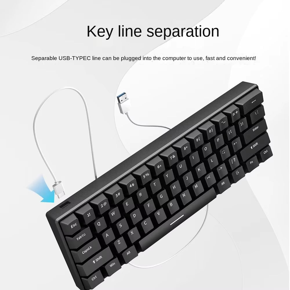 Gaming Keyboard White Mechanical Game USB Keyboards 60% Mini Teclado Spanish Keyborad Teclado Pc Key Board Laptop Computer