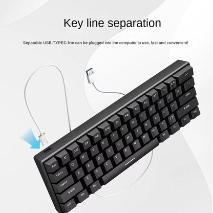 Gaming Keyboard White Mechanical Game USB Keyboards 60% Mini Teclado Spanish Keyborad Teclado Pc Key Board Laptop Computer