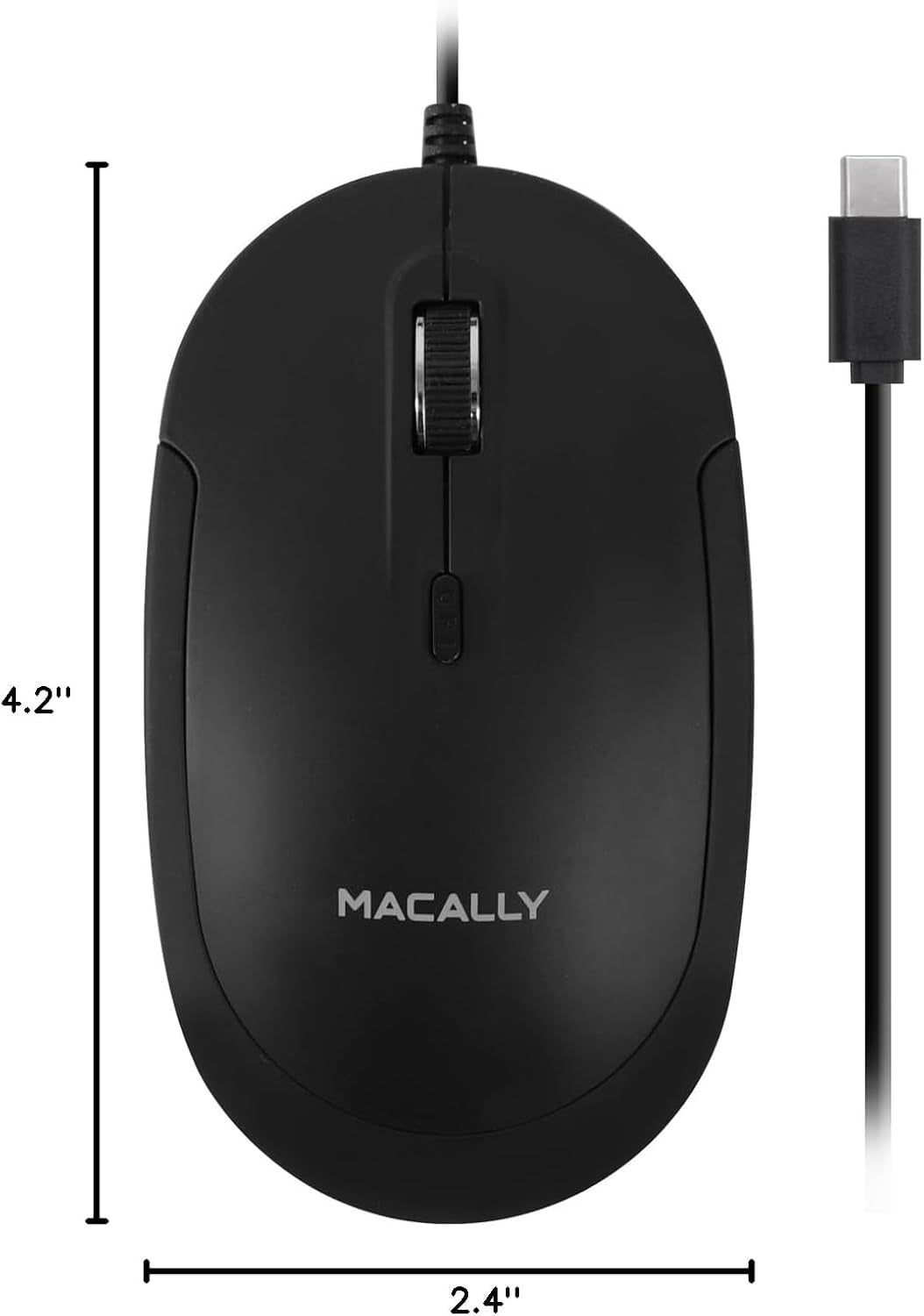 Wired USB C Mouse for Mac and PC - Slim, Quiet, and Reliable - 4 DPI Mode Type C for Laptop, Macbook Pro/Air, Imac - Wired Mice USBC