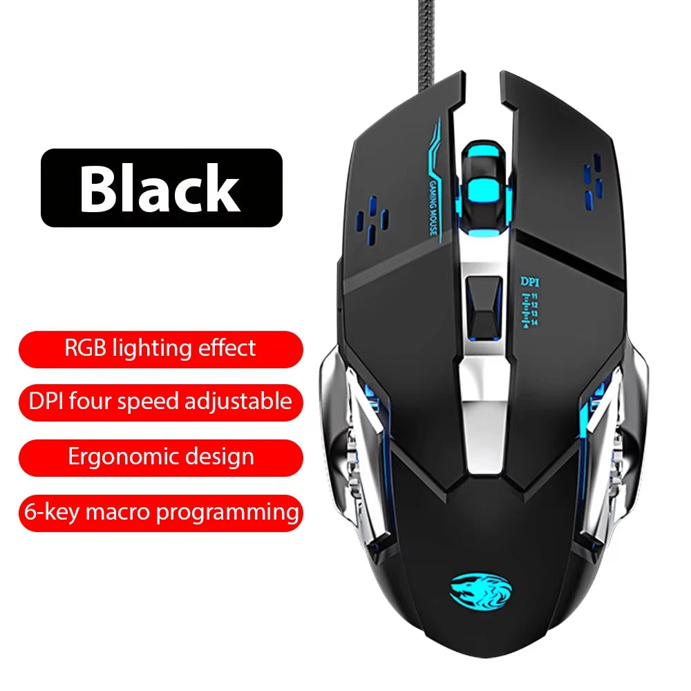 K500 Wired Keyboard Mouse Office Gaming Keyboard for Windows and IOS Computer Laptop 104 Keys Mechanical Feel Membrane Keyboards