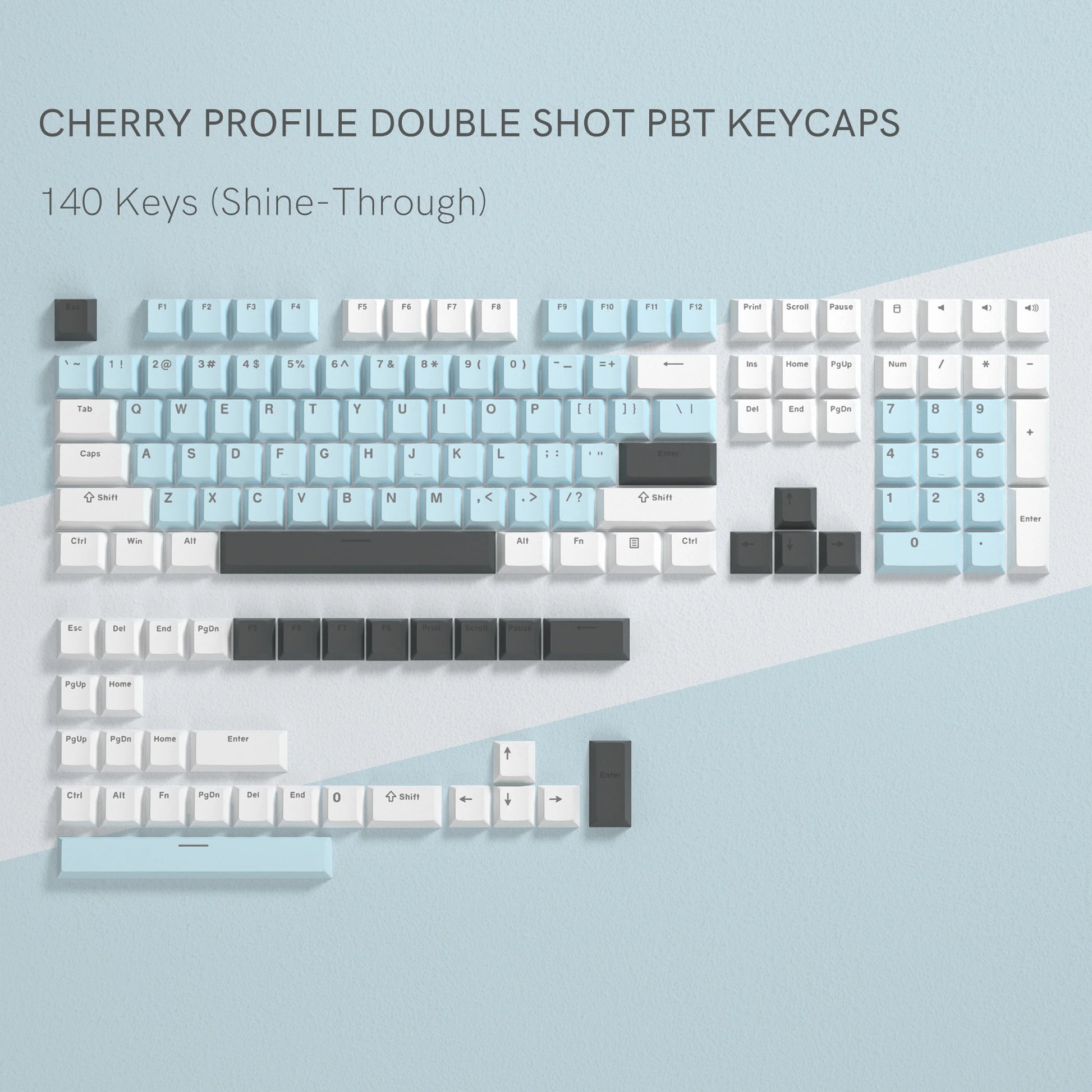 168 Keys Double Shot PBT Keycap Custom WOB Keycap Cherry Profile Keyboard Keycaps for Cherry Gateron MX Switches Gaming Keyboard