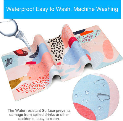 Desk Mat, Extended Gaming Mouse Pad Large 35.4" X 15.7" XXL Laptop Mousepad with Stitched Edges Non Slip Base, Water-Resistant Computer Desk Pad for Office and Home（Multi-Color）