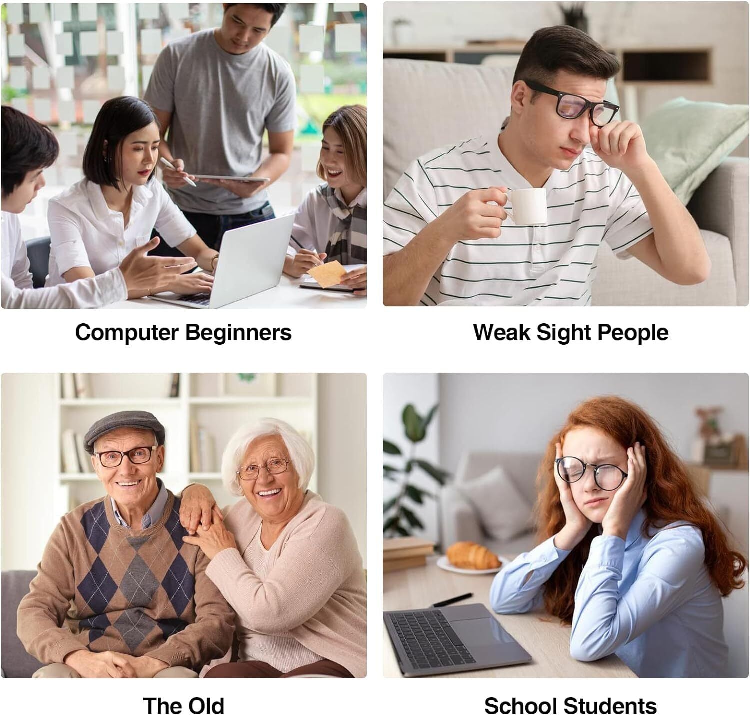 SABLUTE Large Print Backlit Keyboard, Wired USB Lighted Computer Keyboards With