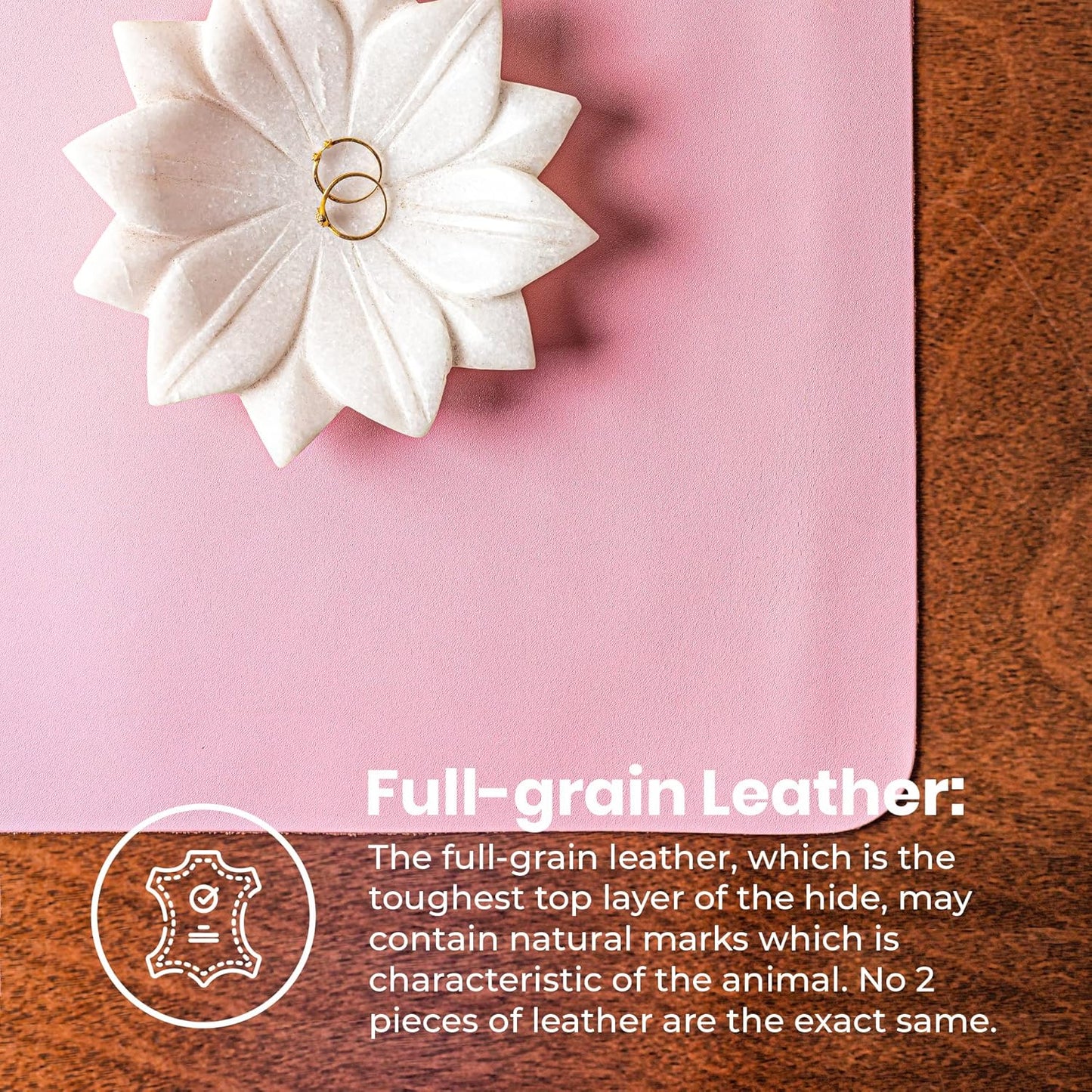 Pink Leather Mouse Pad (Genuine Leather), 9 X 9 Inch | Mouse Pads for Wireless Mouse | Cute Mouse Pad | Thick Mouse Pad | Leather Mouse Pad | Mouse Pad Pink