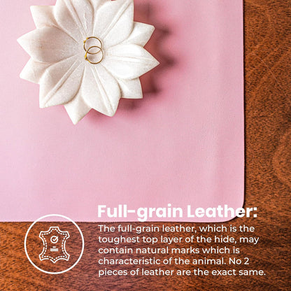 Pink Leather Mouse Pad (Genuine Leather), 9 X 9 Inch | Mouse Pads for Wireless Mouse | Cute Mouse Pad | Thick Mouse Pad | Leather Mouse Pad | Mouse Pad Pink