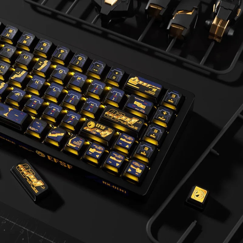 Banshee Custom Resin RGB PBT Translucent Five-Sided Heat Sublimation Keycaps Anime 141Keys OEM Mechanical Keyboards