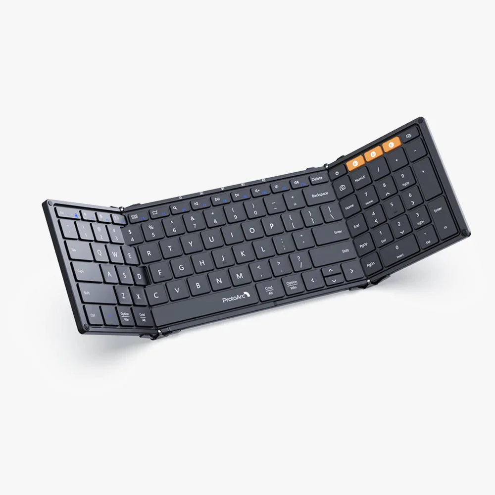 Folding Keyboards with Numeric Keypad Bluetooth Wireless Portable Silm Full-Sizet Foldable Keyboard for Travel Computer PC Ipad