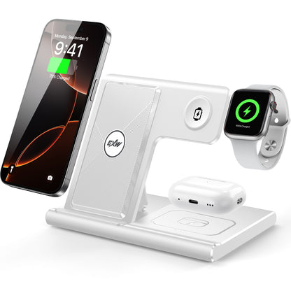 3 in 1 Wireless Charging Sation for Multiple Devices 15W Fast Charging Stand