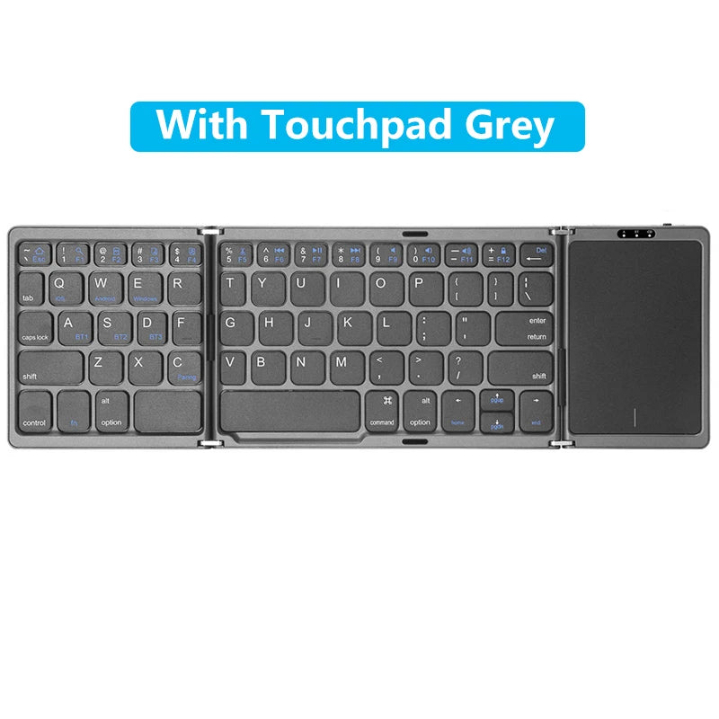 NEW Foldable Wireless Bluetooth Keyboard with Touchpad Rechargeable Portable Keyboards for Smartphone Android IOS Mac Windows