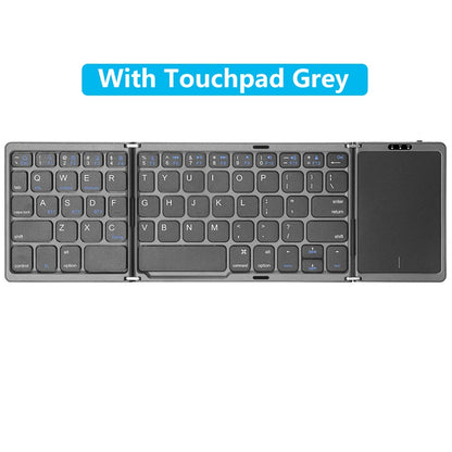 NEW Foldable Wireless Bluetooth Keyboard with Touchpad Rechargeable Portable Keyboards for Smartphone Android IOS Mac Windows