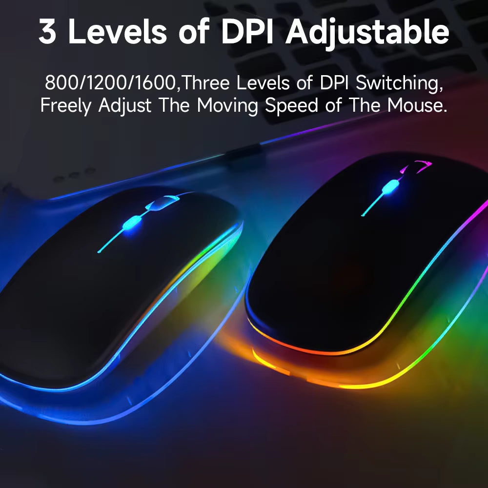 Wireless Bluetooth Backlit Keyboards RGB Colorful Gradient Luminous Mini Keyboard and Mouse Set for Apple Samsung Tablet