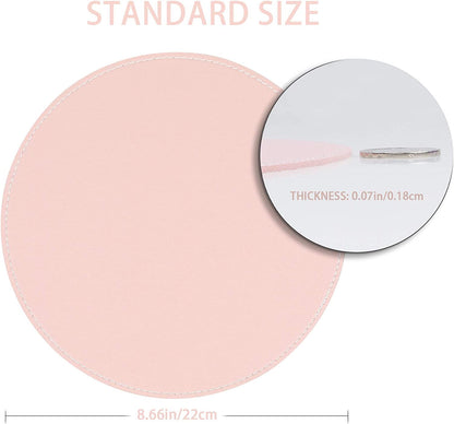 2 Pack Ultra Thin Waterproof PU Leather Mouse Pad,Stitched Edges,Works for Computers, Laptop,All Types of Mouse Pad, Office/Home(8.66'', 2 Pack, Pink)