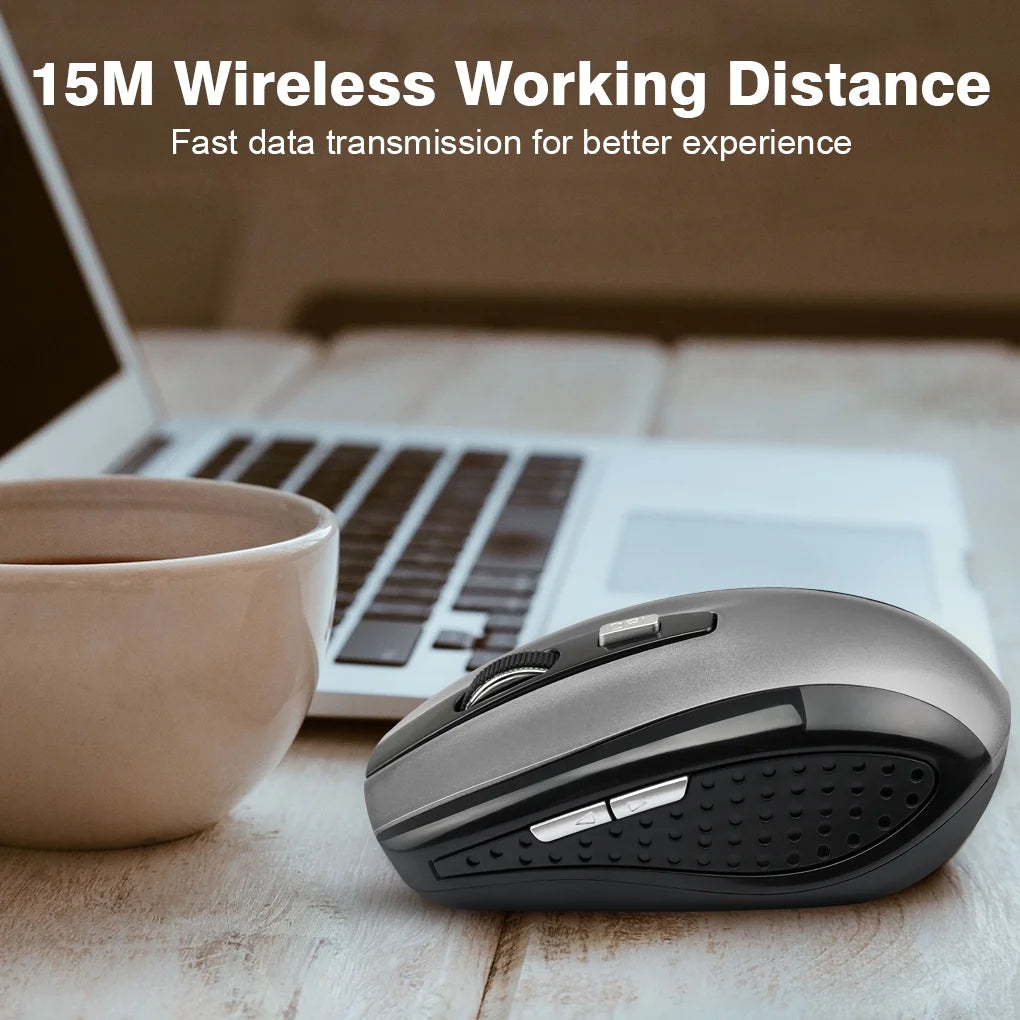 Wireless Gaming Mouse Adjustable DPI 2.4G 6 Buttons Optical Mouse for Laptop Notebook PC