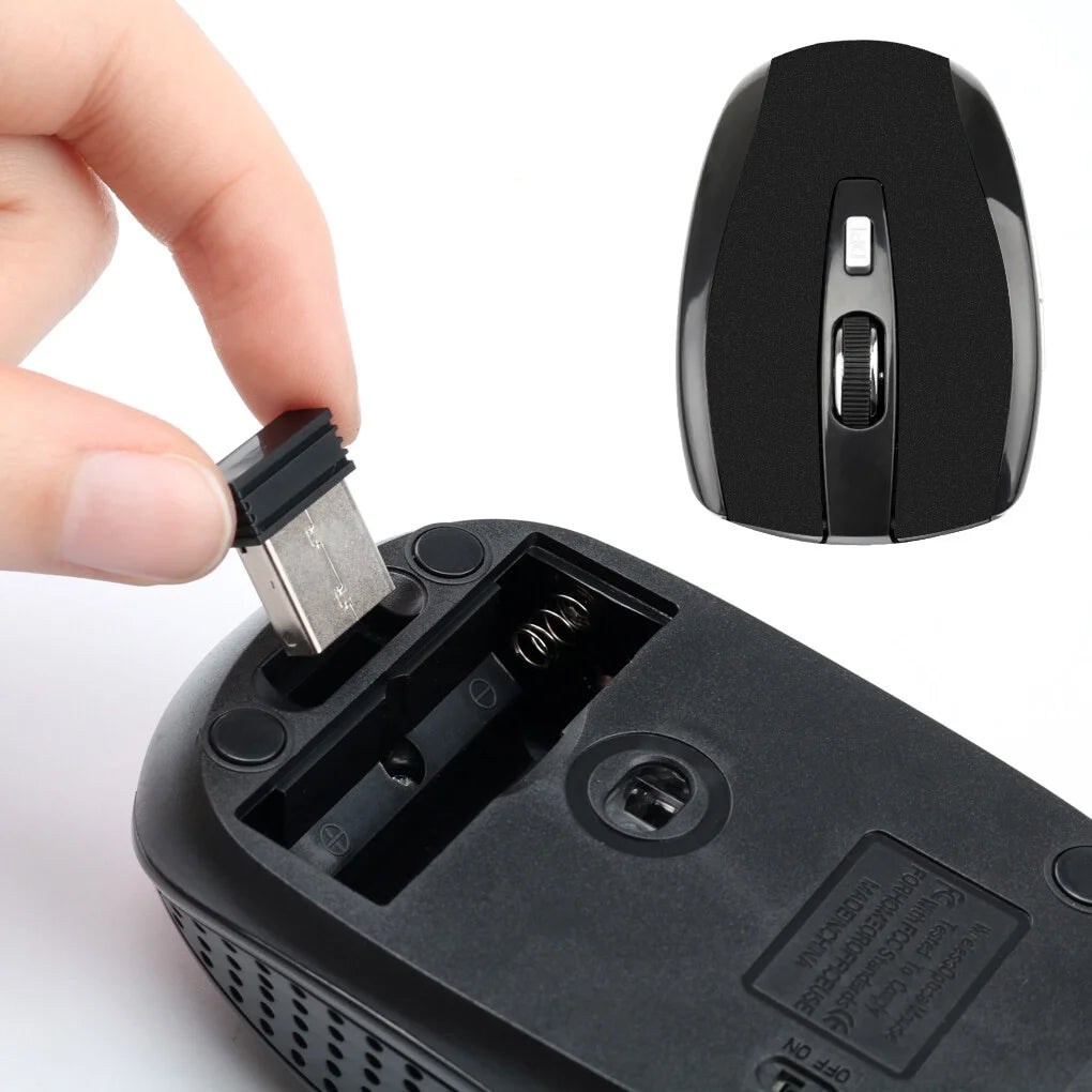 Wireless Gaming Mouse Adjustable DPI 2.4G 6 Buttons Optical Mouse for Laptop Notebook PC