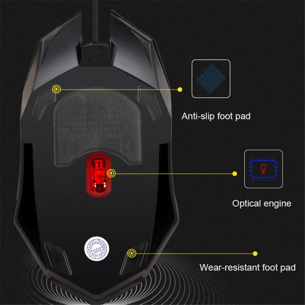 USB Wired Mouse RGB Colorful Mouse 5000 DPI Gaming Mouse Optical Wired Mouse Mice Ergonomic Mouse for PC Computer Laptop Macbook