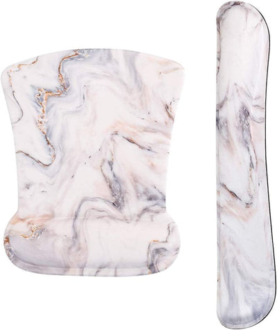 Keyboard Wrist Rest Pad and Mouse Wrist Rest Support Mouse Pad Set,Sturdy & Comfortable & Lightweight for Easy Typing & Pain Relief-Ergonomic Support (Marble)