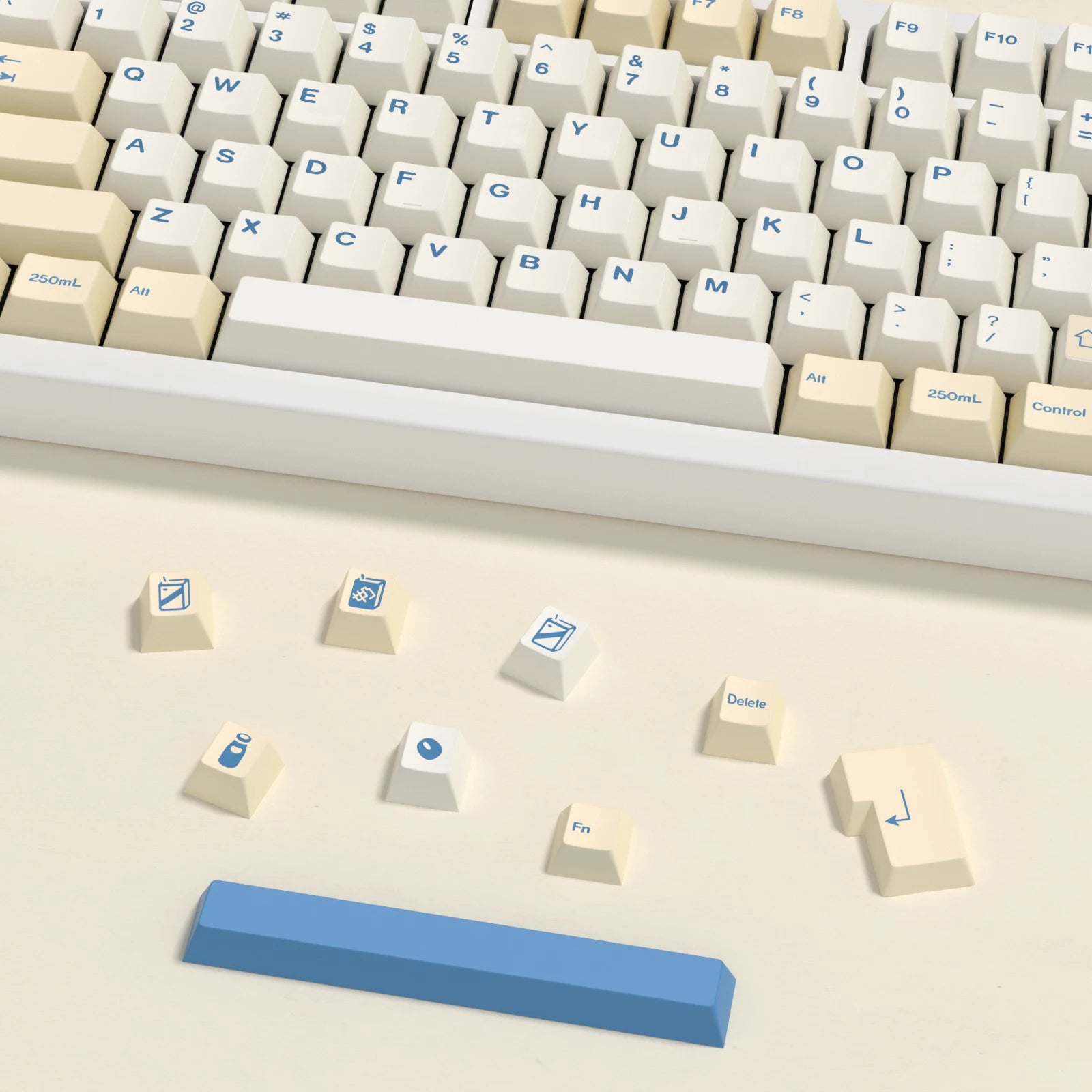 145 Keys Cherry Profile GMK Soymilk Keycaps PBT Retro Keycap Custom for Game Mechanical Keyboards MX DIY Sublimation