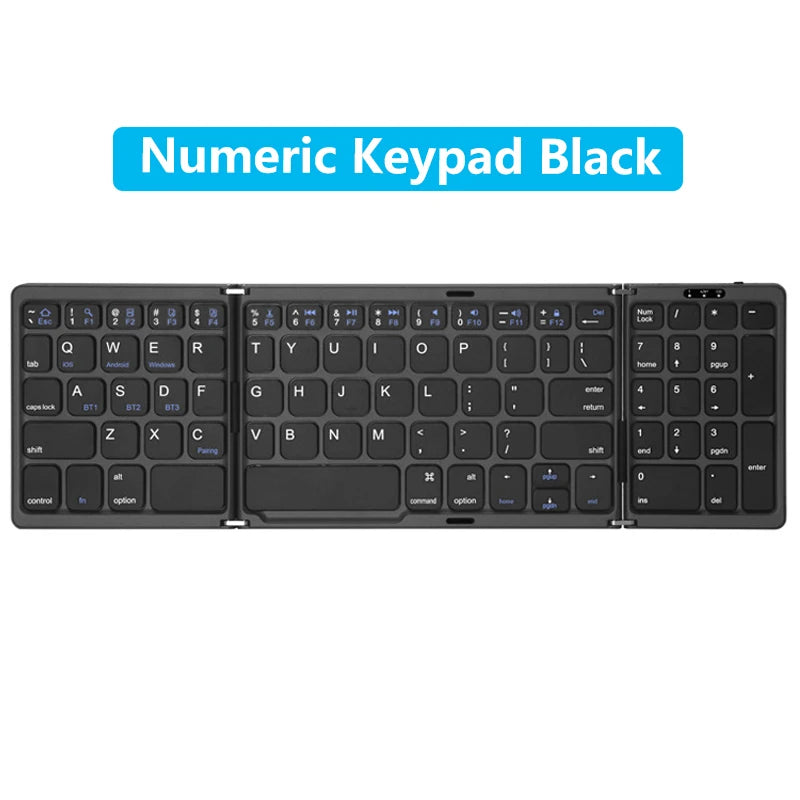 NEW Foldable Wireless Bluetooth Keyboard with Touchpad Rechargeable Portable Keyboards for Smartphone Android IOS Mac Windows