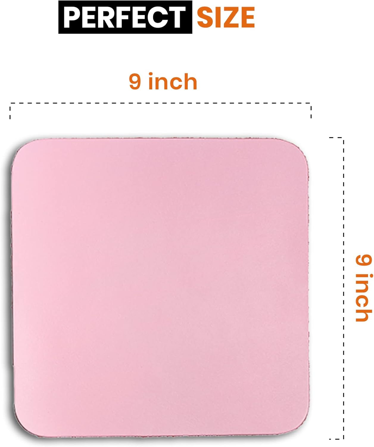 Pink Leather Mouse Pad (Genuine Leather), 9 X 9 Inch | Mouse Pads for Wireless Mouse | Cute Mouse Pad | Thick Mouse Pad | Leather Mouse Pad | Mouse Pad Pink