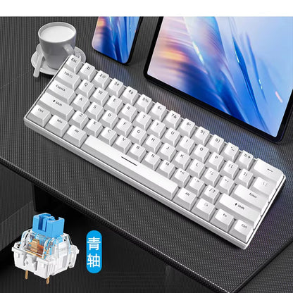 Gaming Keyboard White Mechanical Game USB Keyboards 60% Mini Teclado Spanish Keyborad Teclado Pc Key Board Laptop Computer