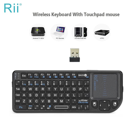 X1 2.4Ghz Mini Wireless Keyboard English/Es/Fr Keyboards with Touchpad for Android TV Box/Pc/Laptop