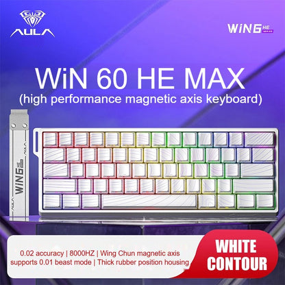 New Aula Win 60/68He Magnetic Switch 8K Keyboard Rapid Trigger Wired Custom Rgb Hot Swap Rt Esports Gamer Mechanical Keyboard