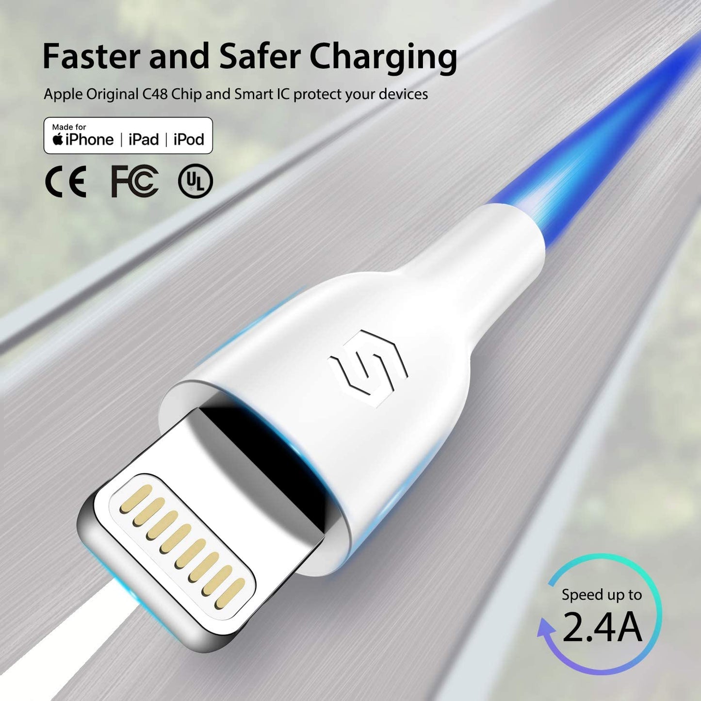 Iphone Charger Lightning Cable - 3.3Ft [Apple Mfi Certified] Fast Charging & Syncing Apple Charger Cord for Iphone 11 XS Max XR X 8 plus 7 plus 6S 6 plus Se 5, Ipad Ipod - White