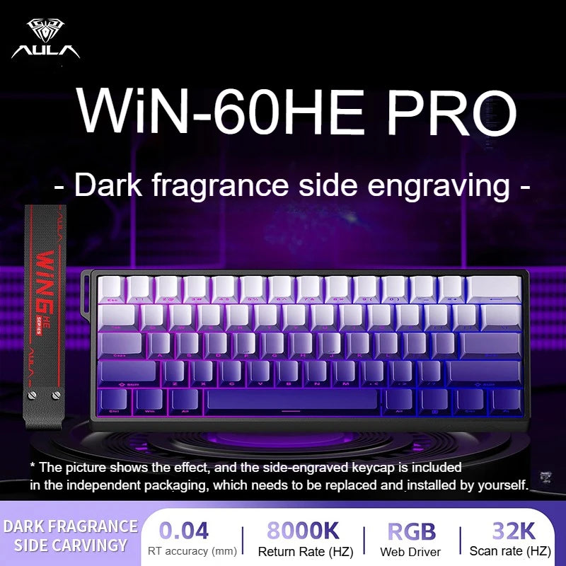 New Aula Win 60/68He Magnetic Switch 8K Keyboard Rapid Trigger Wired Custom Rgb Hot Swap Rt Esports Gamer Mechanical Keyboard