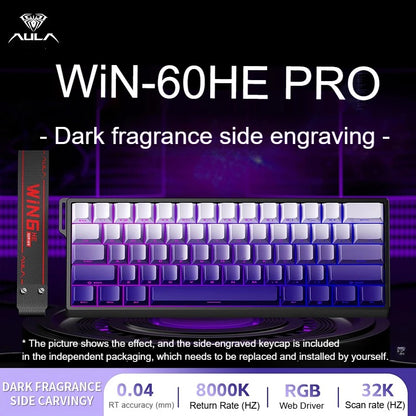 New Aula Win 60/68He Magnetic Switch 8K Keyboard Rapid Trigger Wired Custom Rgb Hot Swap Rt Esports Gamer Mechanical Keyboard