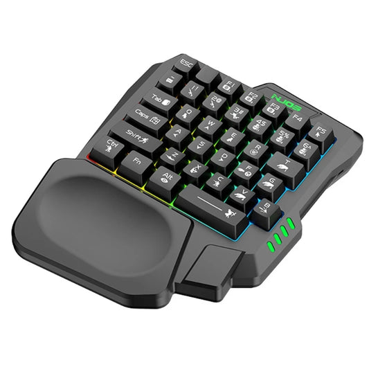 USB Keyboard One-Handed Wired 35 Keys Luminous Gaming Keyboards for Tablet Colorful Ergonomics Gamer Keypad Hand Rest