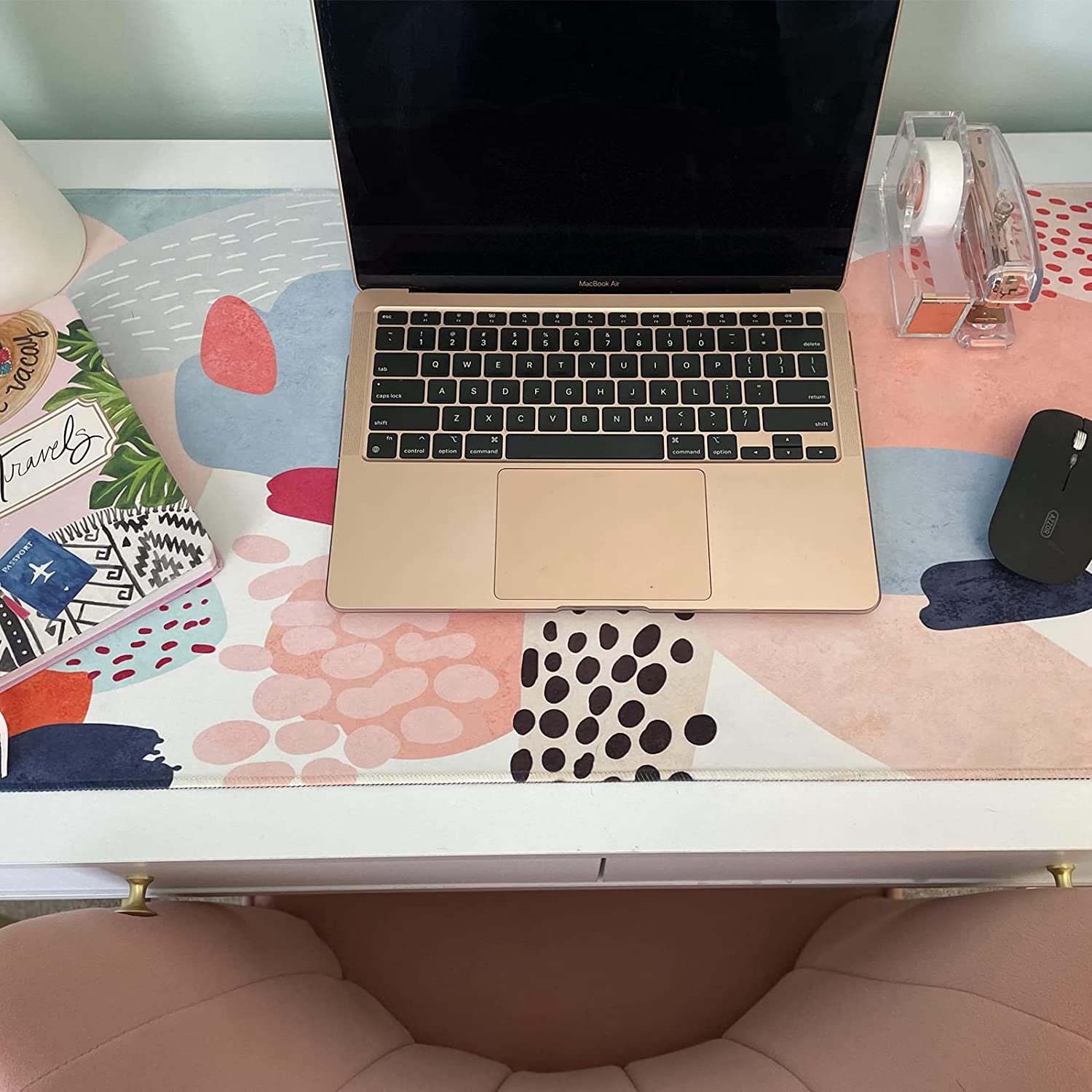 Desk Mat, Extended Gaming Mouse Pad Large 35.4" X 15.7" XXL Laptop Mousepad with Stitched Edges Non Slip Base, Water-Resistant Computer Desk Pad for Office and Home（Multi-Color）