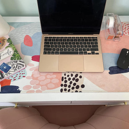 Desk Mat, Extended Gaming Mouse Pad Large 35.4" X 15.7" XXL Laptop Mousepad with Stitched Edges Non Slip Base, Water-Resistant Computer Desk Pad for Office and Home（Multi-Color）