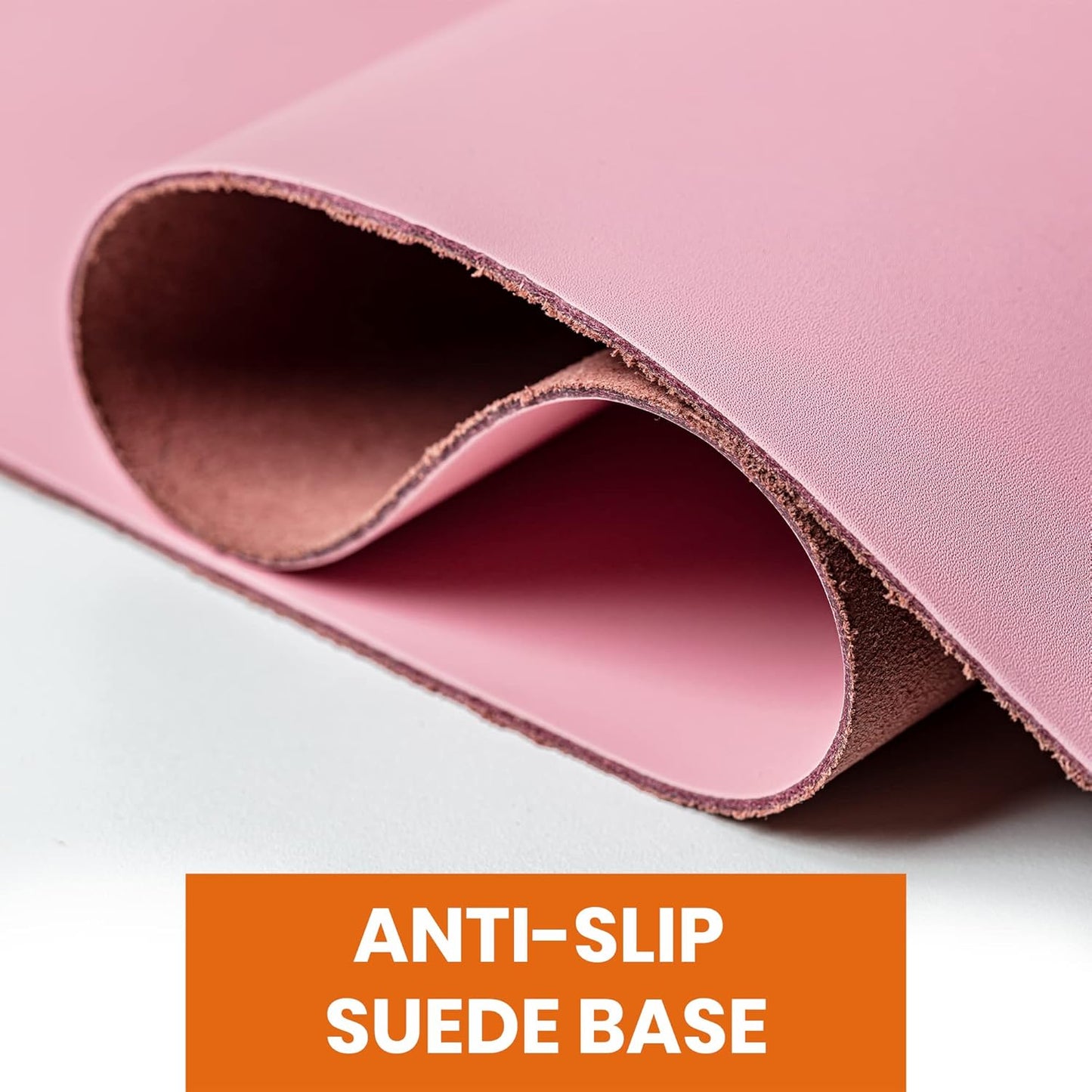 Pink Leather Mouse Pad (Genuine Leather), 9 X 9 Inch | Mouse Pads for Wireless Mouse | Cute Mouse Pad | Thick Mouse Pad | Leather Mouse Pad | Mouse Pad Pink