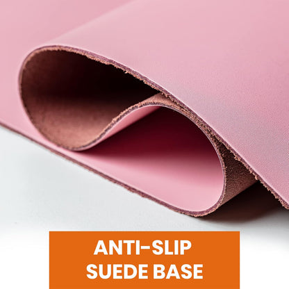 Pink Leather Mouse Pad (Genuine Leather), 9 X 9 Inch | Mouse Pads for Wireless Mouse | Cute Mouse Pad | Thick Mouse Pad | Leather Mouse Pad | Mouse Pad Pink