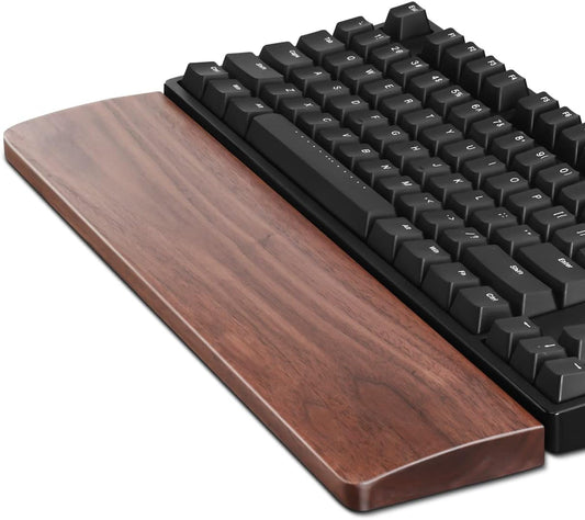 Wooden Keyboard Wrist Rest,Ergonomic TKL Gaming Walnut Mechanical Keyboard Wrist Pad,Hard Wrist Rest Palm Rest Supports Computer, Laptop Comfortable Typing Pain Relief (14.17")