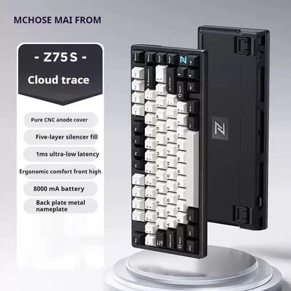Mchose Z75S Mechanical Keyboard Wireless Tri-Mode Hot Swap Gasket Aluminum Alloy RGB PBT PC Esports Laptop Gaming Keyboards