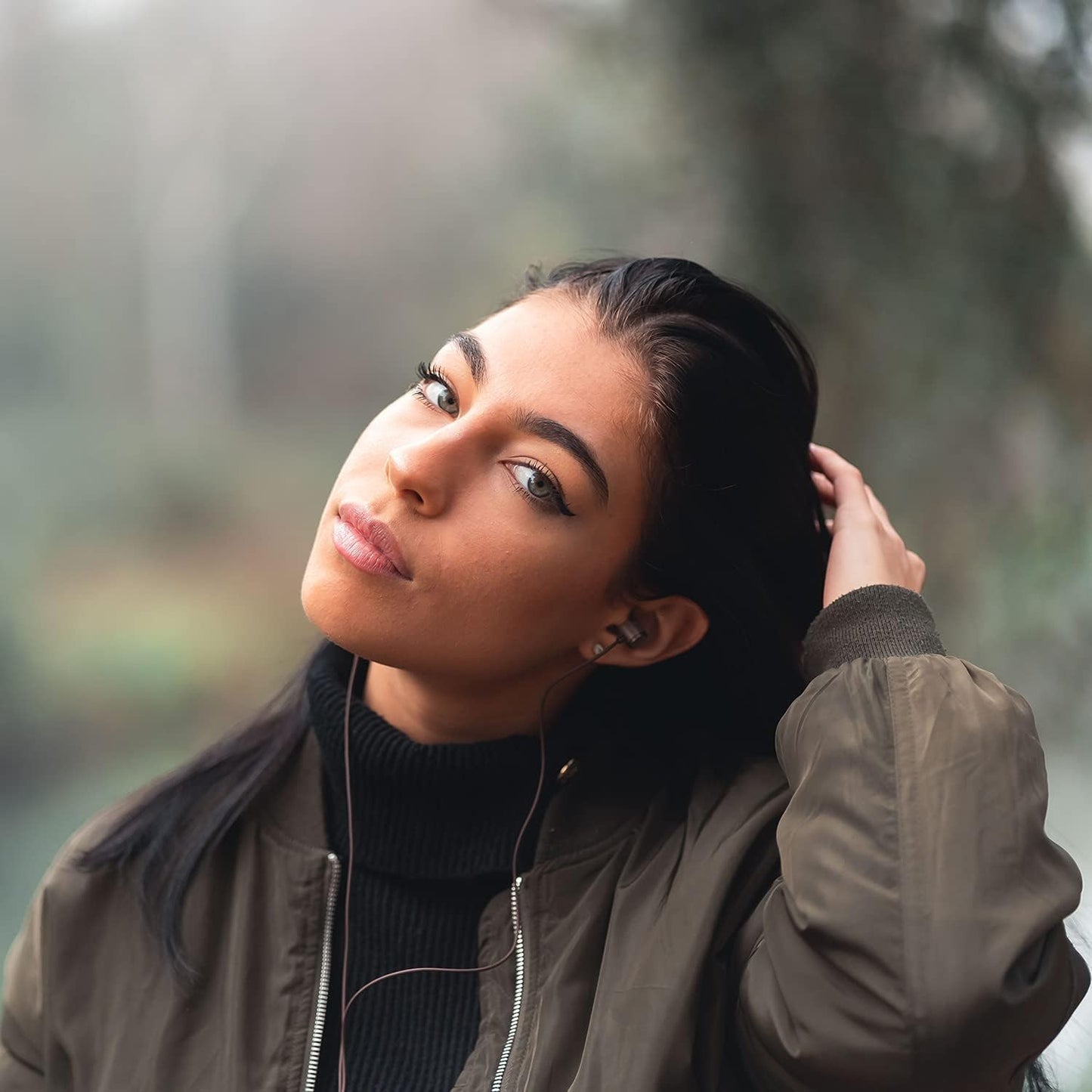 Ultra Wired Earbuds In-Ear Headphones, 5 Years Warranty, Earphones with Microphone, Noise Isolating Ear Buds, Memory Foam for Iphone, Samsung, School Students, Kids, Women, Small Ears - Brown