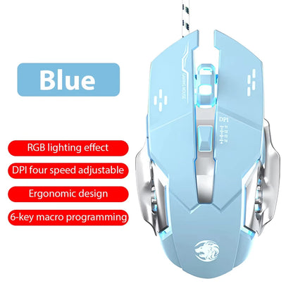K500 Wired Keyboard Mouse Office Gaming Keyboard for Windows and IOS Computer Laptop 104 Keys Mechanical Feel Membrane Keyboards